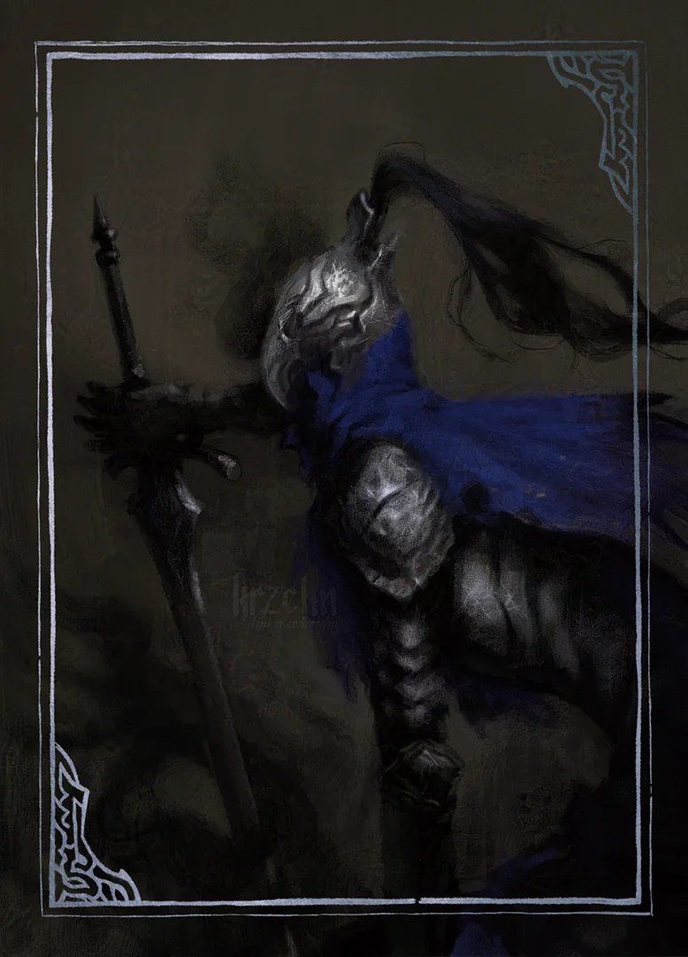 fanart of Dark Souls depicting Knight Artorias