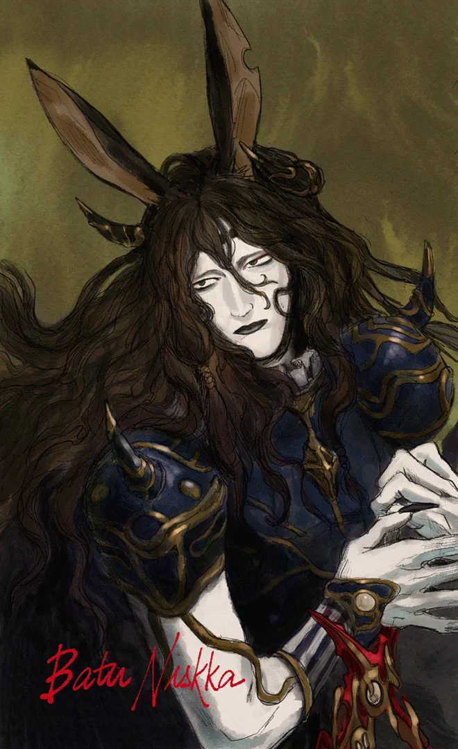portrait of my character Batu, a viera