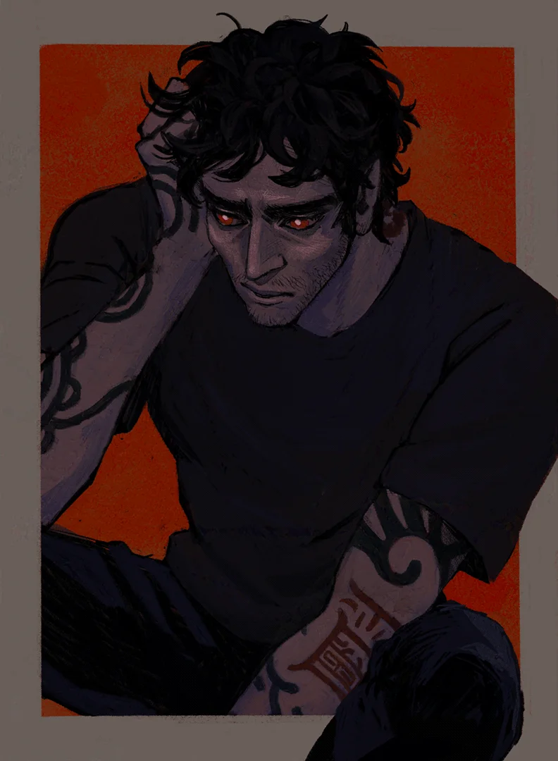 portrait of my friend's Crom character, a vampire called Colt