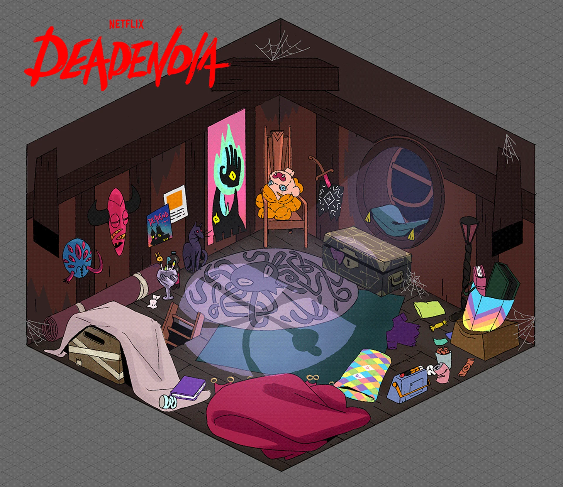 room design for Courtney's attic, from DeadEnd: Paranormal Park