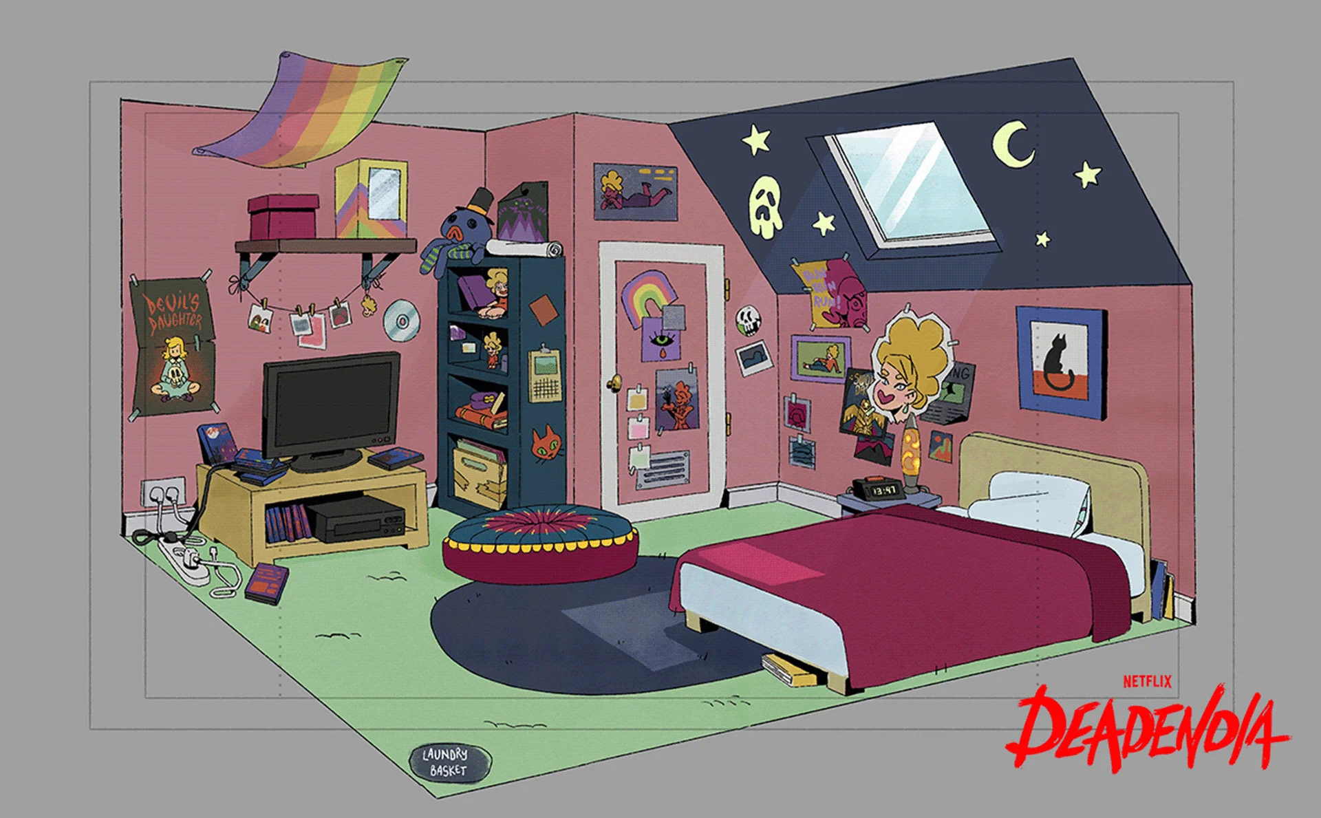 room design for Norma's bedroom, from DeadEnd: Paranormal Park
