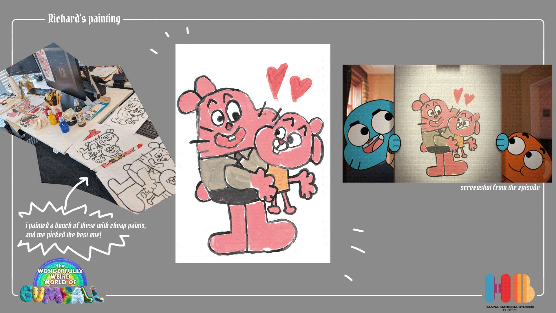 Richard's painting of himself and Anais, for the episode 'The Gut' from The Wonderfully Weird World of Gumball