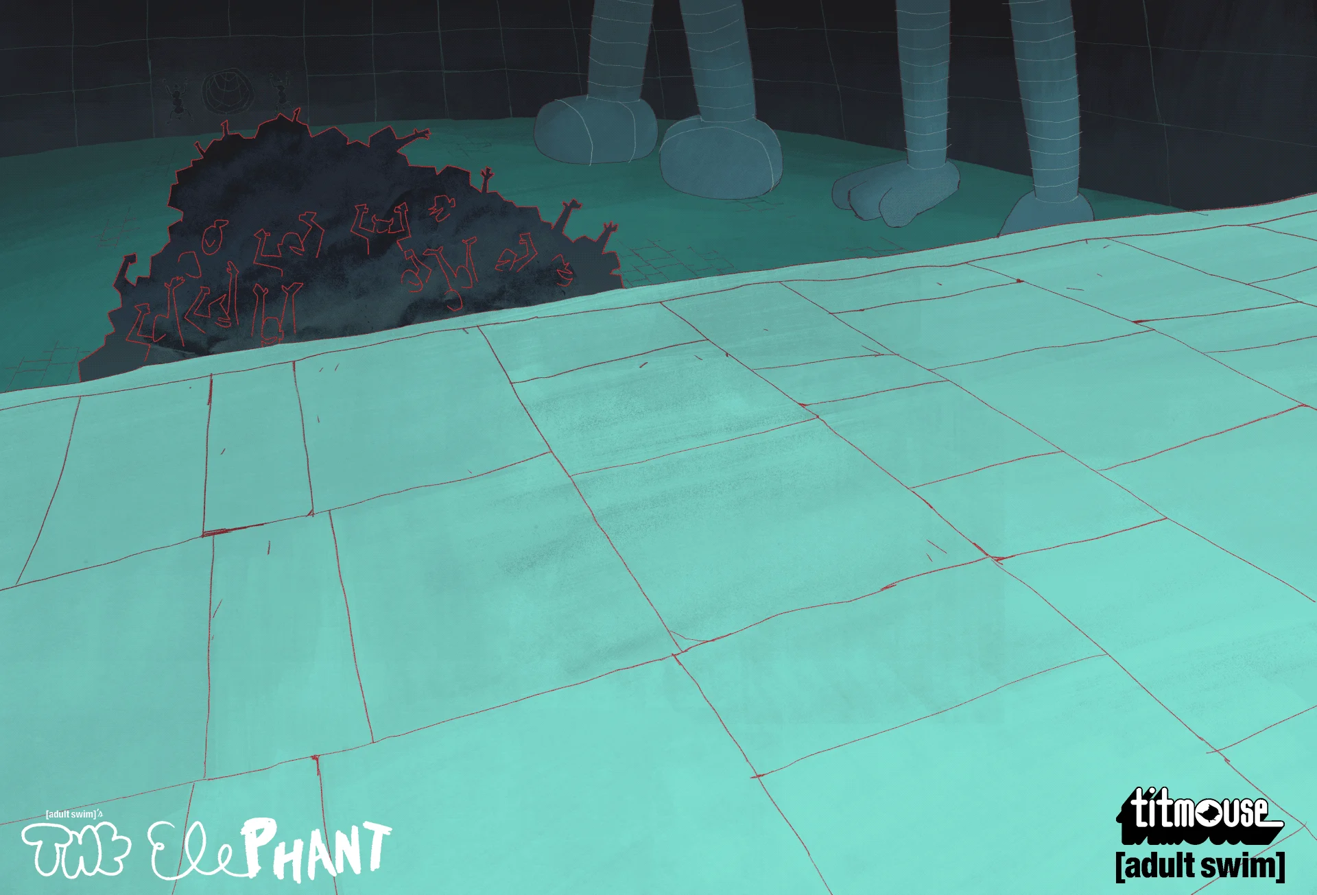 background line and paint, for Adult Swim's the Elephant, part 2.