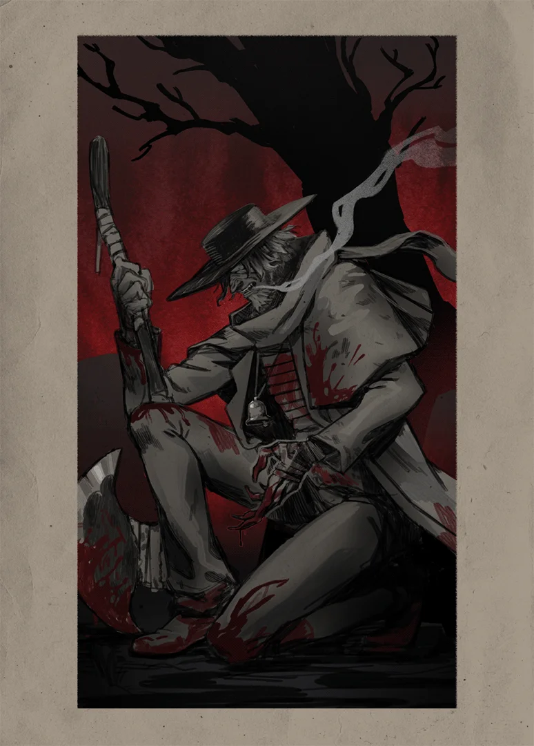 fanart of Bloodborne depicting Father Gascoigne