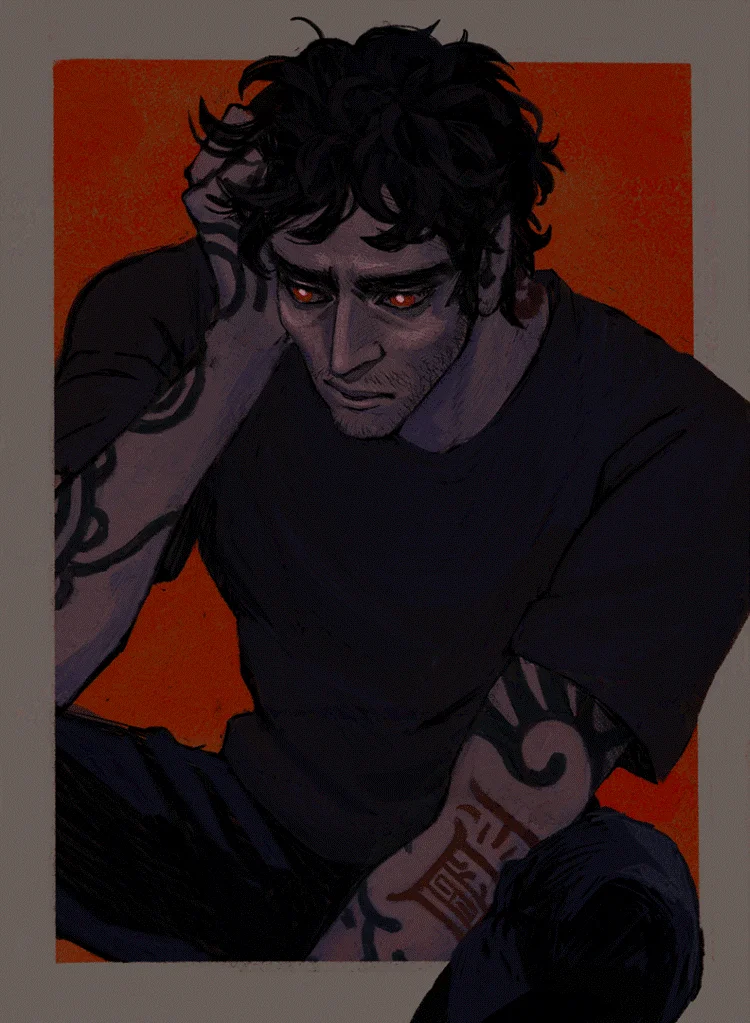 portrait of my friend's Crom character, a vampire called Colt