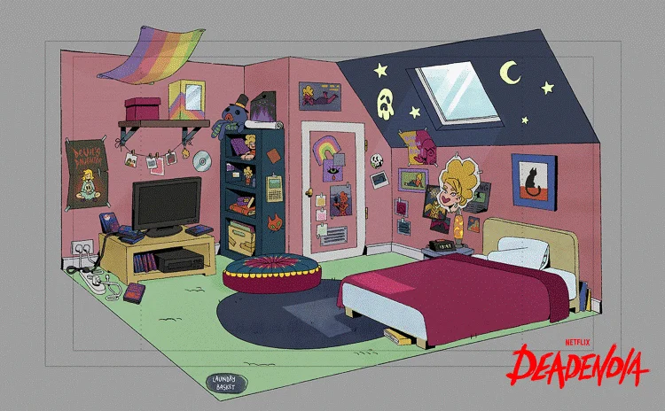 room design for Norma's bedroom, from DeadEnd: Paranormal Park