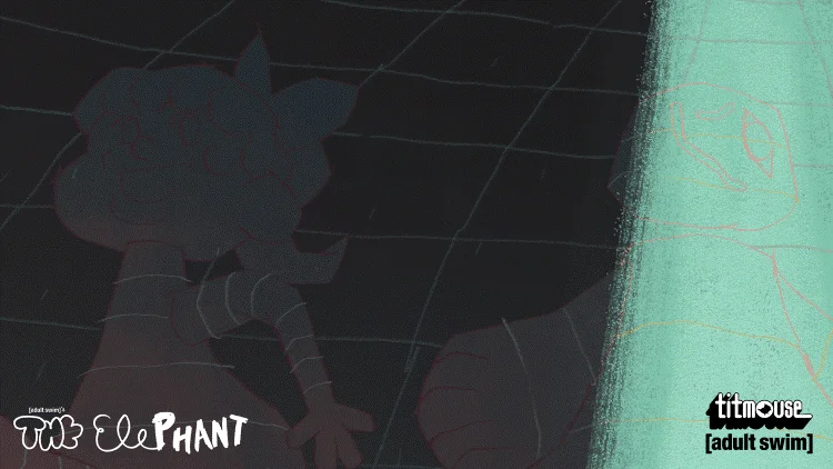 background line and paint, for Adult Swim's the Elephant, part 2.